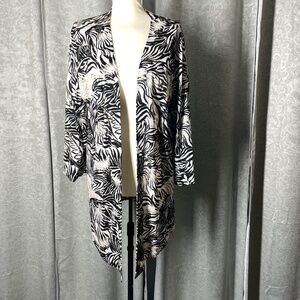 Women’s Size 3 Chico’s Black/Tan/White Cardigan